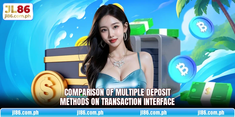 Comparison of multiple deposit methods on transaction interface