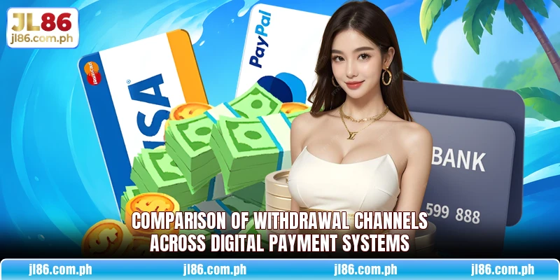 Comparison of withdrawal channels across digital payment systems