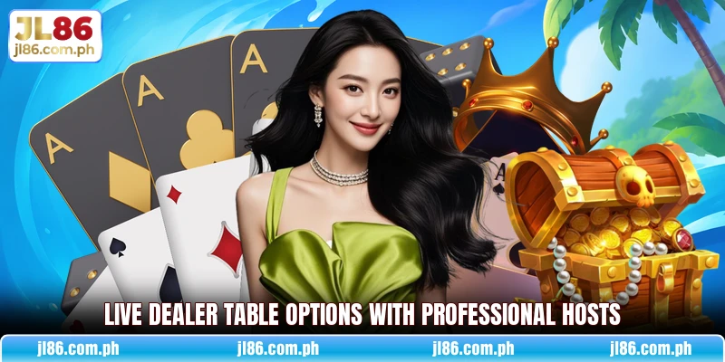 Live dealer table options with professional hosts Live dealer table options with professional hosts