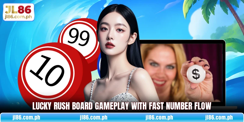 Lucky Rush Board gameplay with fast number flow Lucky Rush Board gameplay with fast number flow