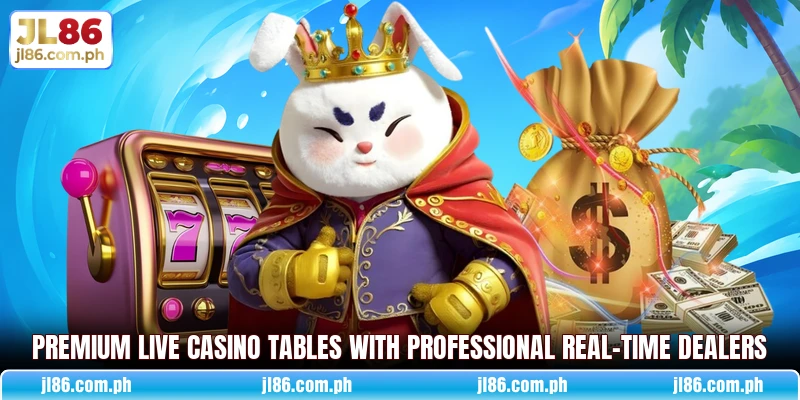Premium live casino tables with professional real-time dealers