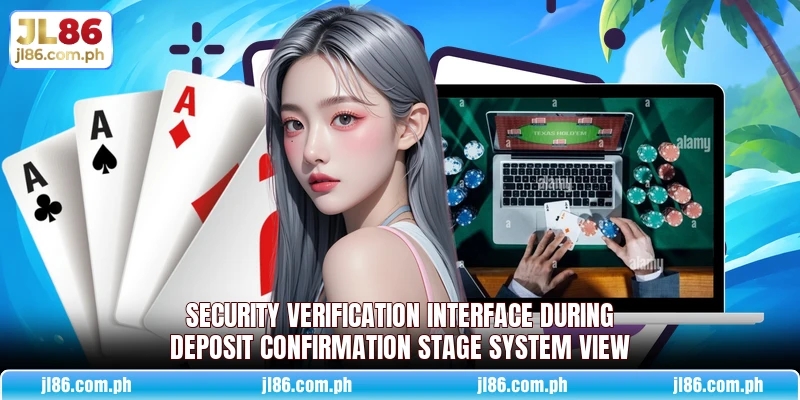 Security verification interface during deposit confirmation stage system view