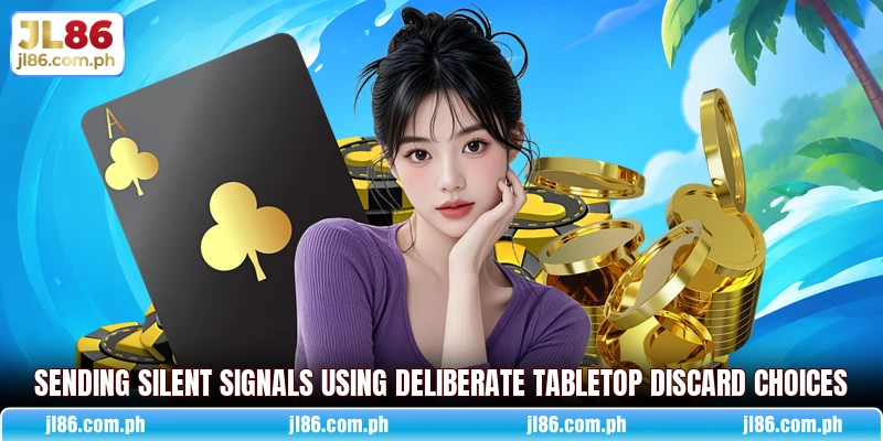 Sending silent signals using deliberate tabletop discard choices