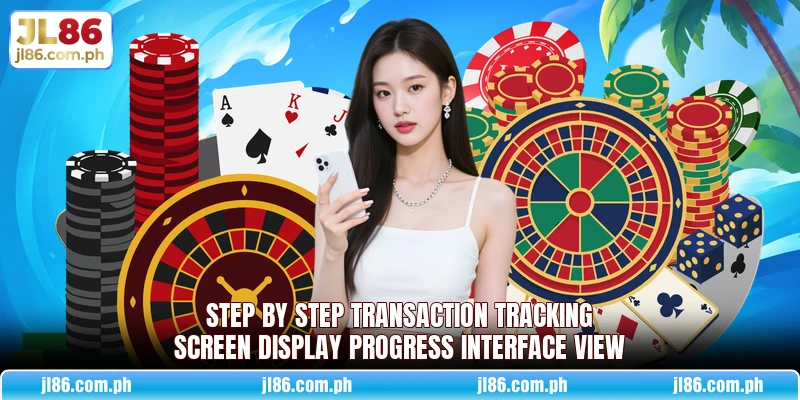Step by step transaction tracking screen display progress interface view